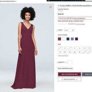 V-Neck Chiffon Tank Bridesmaid Dress